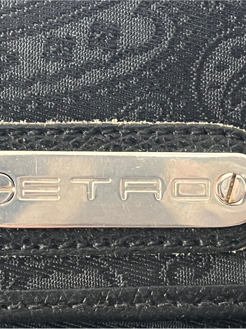 Etro Black Paisley Card & Key Holder with Silver Logo Plate - Picture 2 of 7